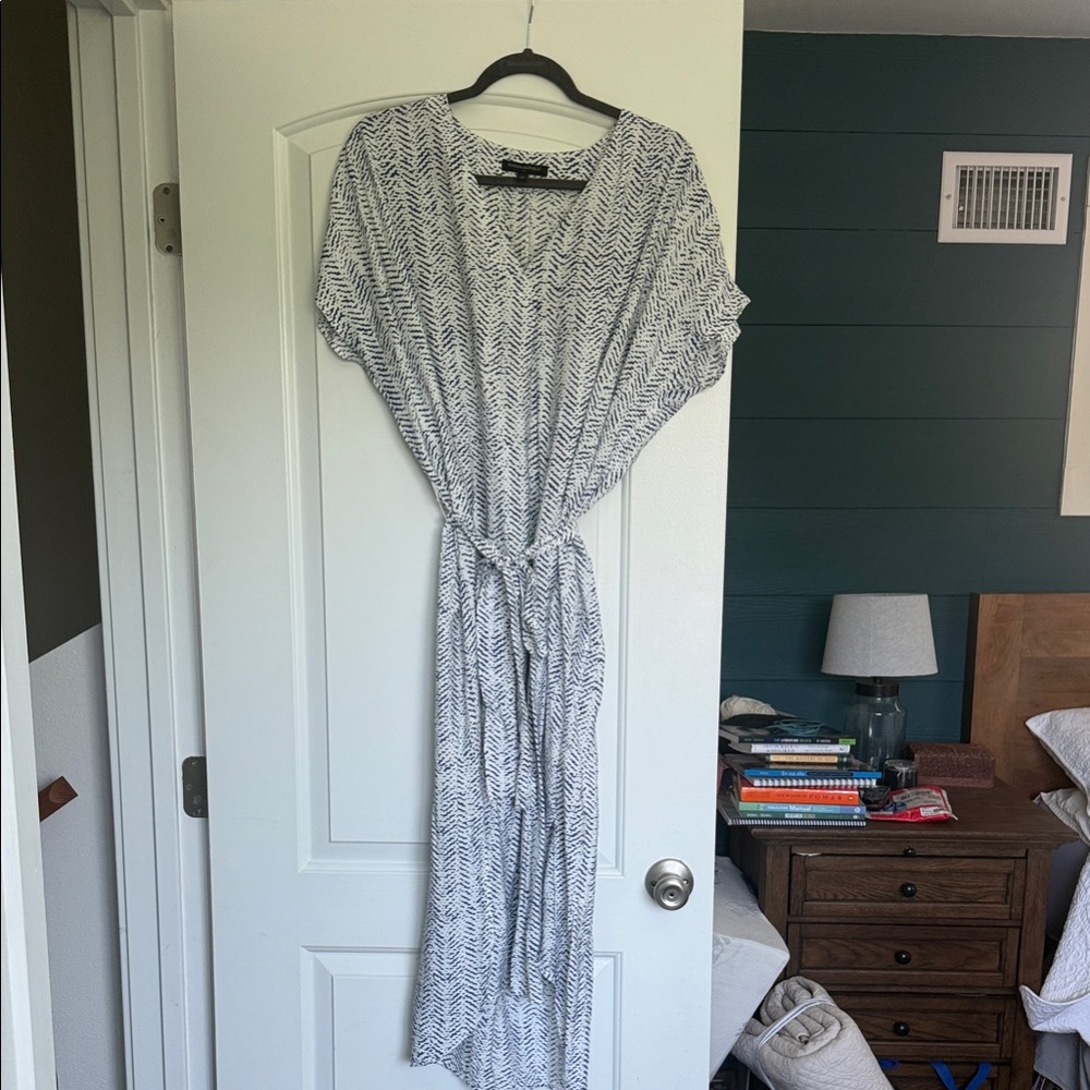 Banana Republic Black and White Patterned Maxi Dress